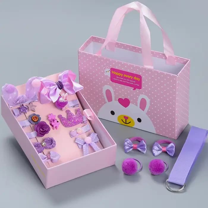 Bandeau de sauna pour filles, accessoires pour cheveux de bébé, coiffure de princesse, barrettes pour enfants, coffret cadeau, 18 pièces