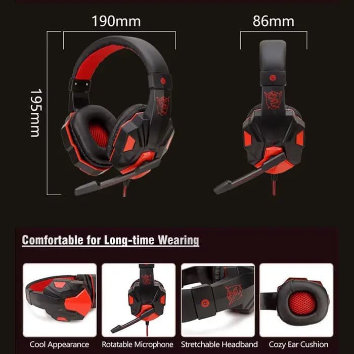 3.5mm casque filaire casque de jeu écouteurs musique pour ordinateur avec micro casque stéréo SVirtual Surround basse lumière LED Gamer