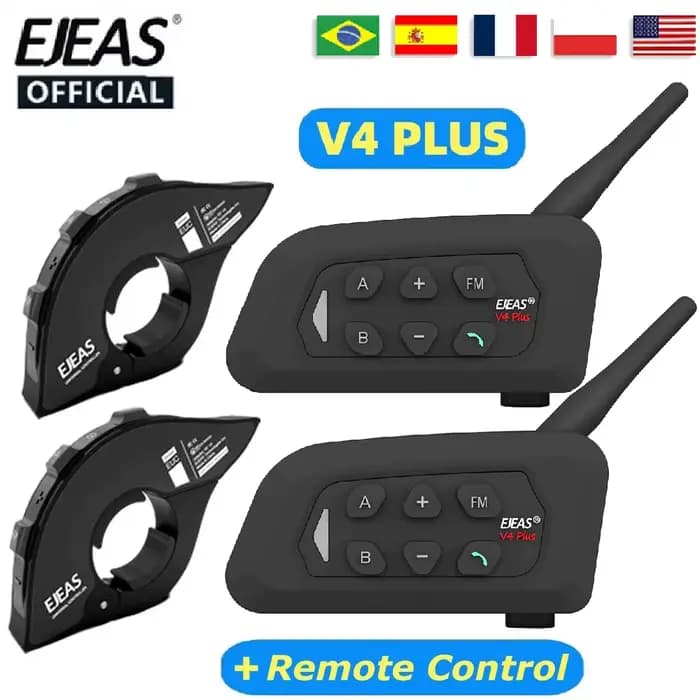 EJEAS V4 Plus Interphone Bluetooth pour casque de moto