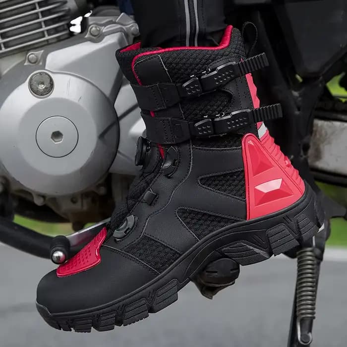 Bottes de moto en cuir imperméables