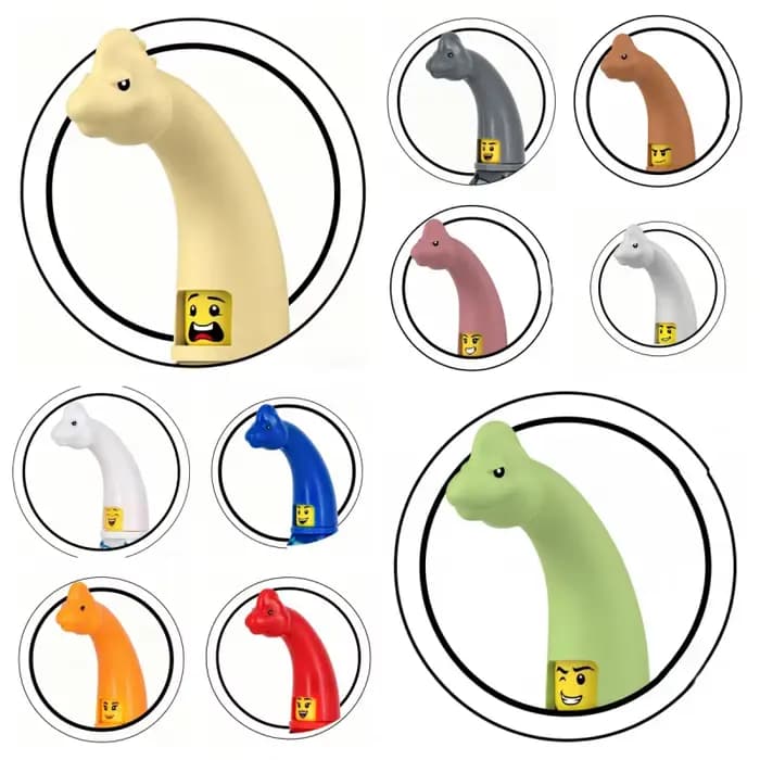 Casque de dinosaure Jurassique Triceratops Brachiosaurus, options multicolores, jouet de construction