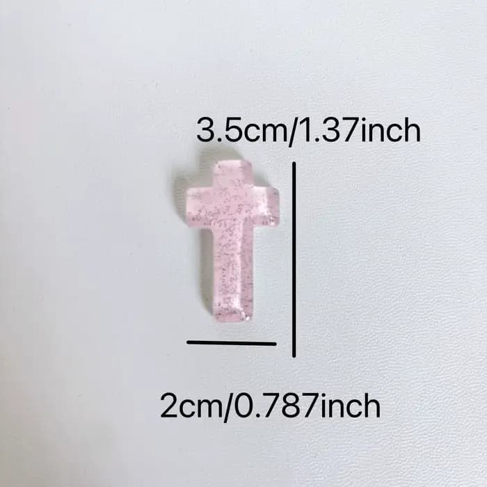 Croix à paillettes translucide 30/10, accessoires de croix en cristal, cadeau fait à la main, accessoires décoratifs, accessoires matériels