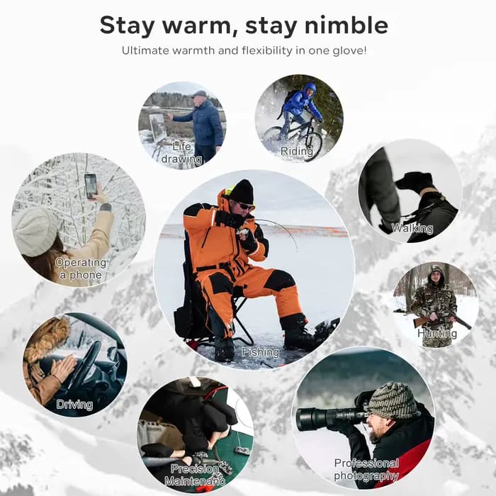 SAVIOR hiver gants chauffants thermiques pour femmes adultes en cuir de chèvre léger batterie Rechargeable main chaude