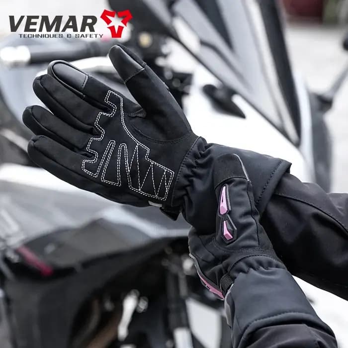 Gants de moto VEMAR imperméables, thermiques, coupe-vent, compatibles écrans tactiles, isolés, antidérapants, pour hommes
