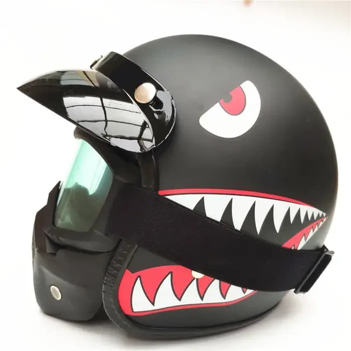 Casque de Moto Jet Vintage à visage ouvert