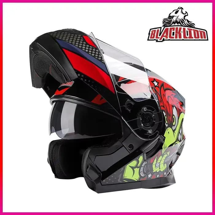 Casque de moto à double lentille