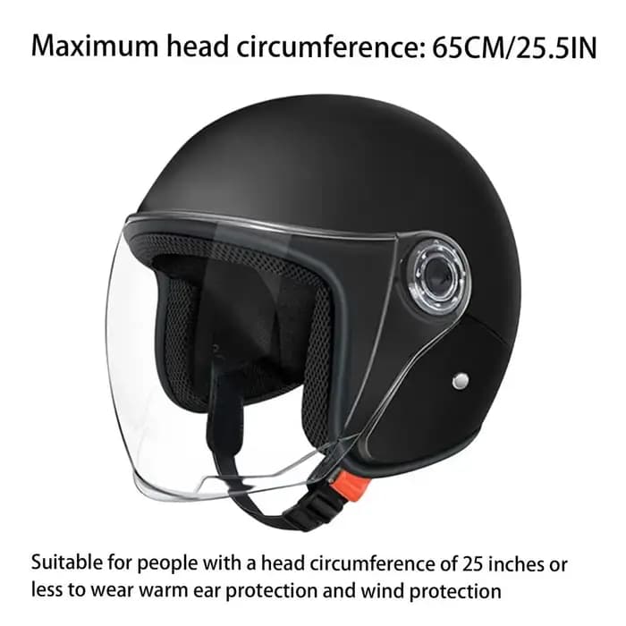 Grand casque de moto demi-visage