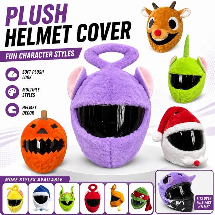 Housse de casque en peluche, personnage amusant, pour casque de moto intégral, housse décorative pour costume, accessoires de conduite