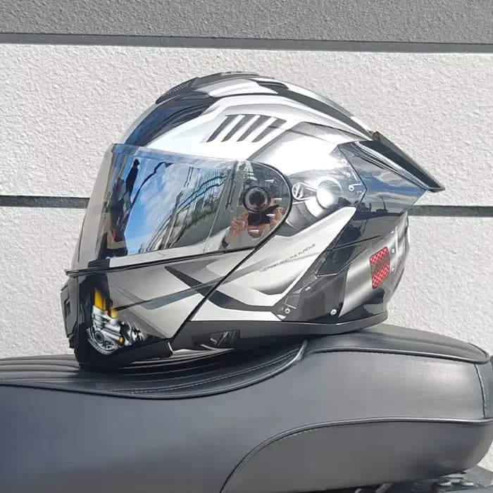 Casque de moto FF, casque ouvert, grande aile arrière, casque intégral à double visière, pour hommes