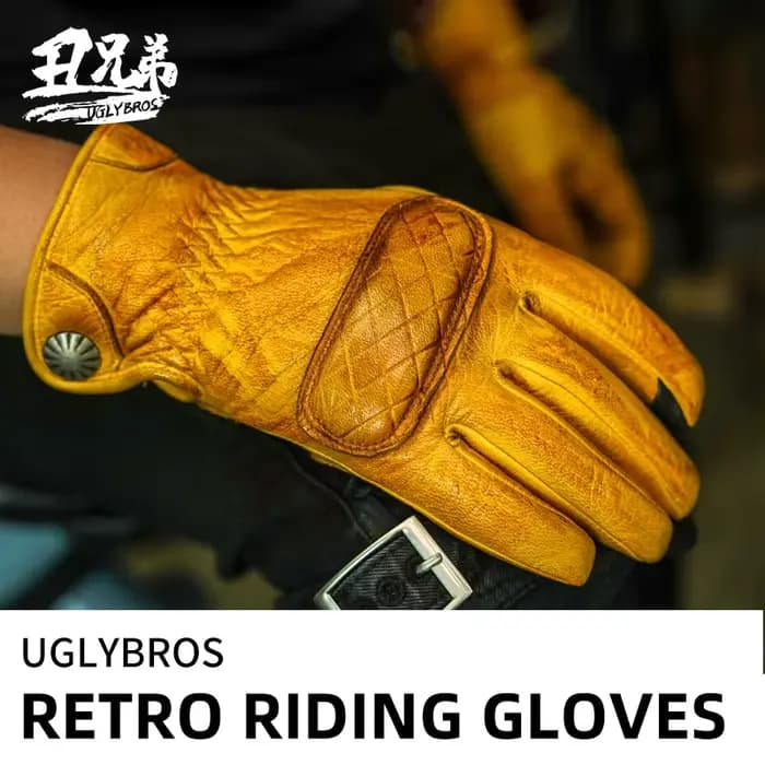 UGLYBROS gants de moto rétro pour hommes femmes doigt complet écran tactile