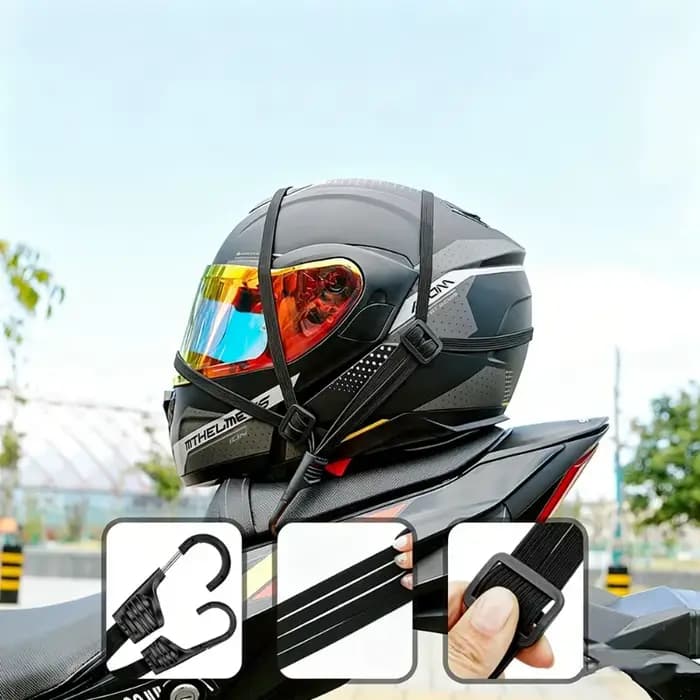 1 pièce Sacoche élastique pour moto avec crochet de sécurité – Polyvalente pour le transport de casque et équipement en