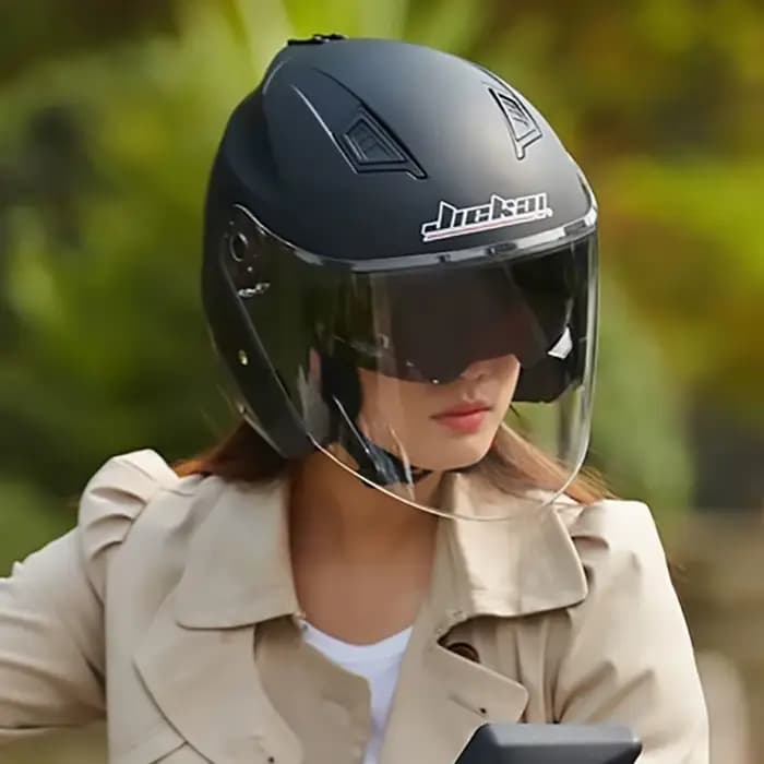 JIEKAI Casques ouverts avec double pare-soleil – Casque de moto pour hommes et femmes