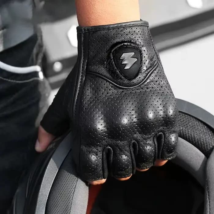Gants de moto de course en cuir véritable pour hommes