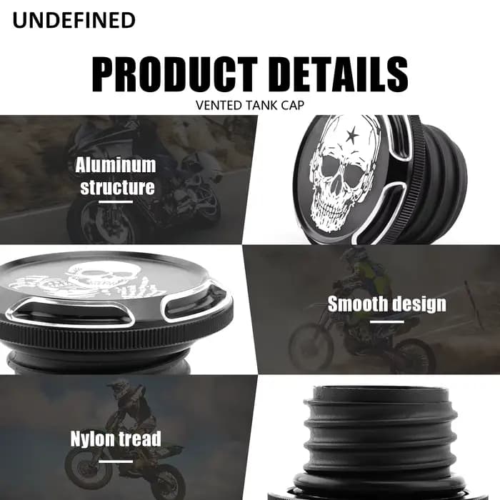 Couvercle de bouchon de réservoir de carburant de crâne de moto ventilé pour Harley Dyna FXD Softail