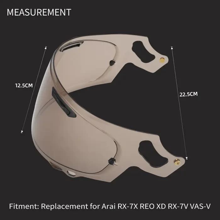 Visière de remplacement pour casque de moto intégral Arai RX-7X REO XD RX-7V VAS-V, visière plate.