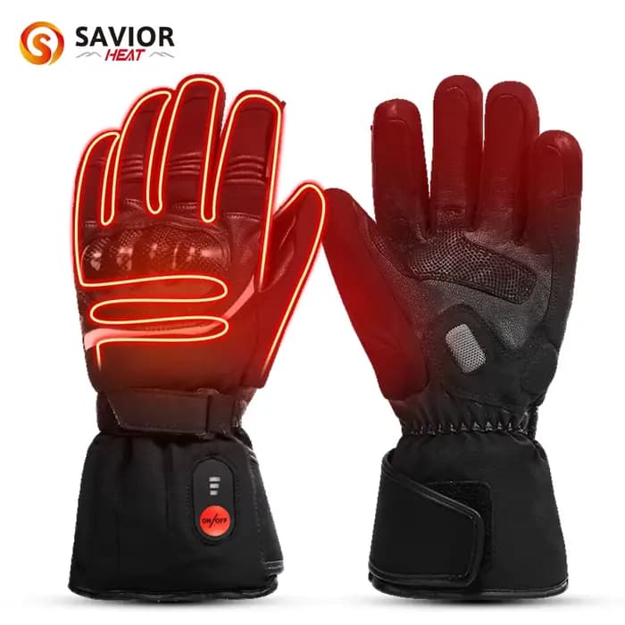 Savior Heat 100% gants de moto imperméables Guantes chauffants