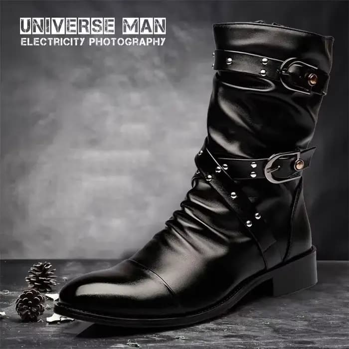 Bottes de motard de styliste pour hommes