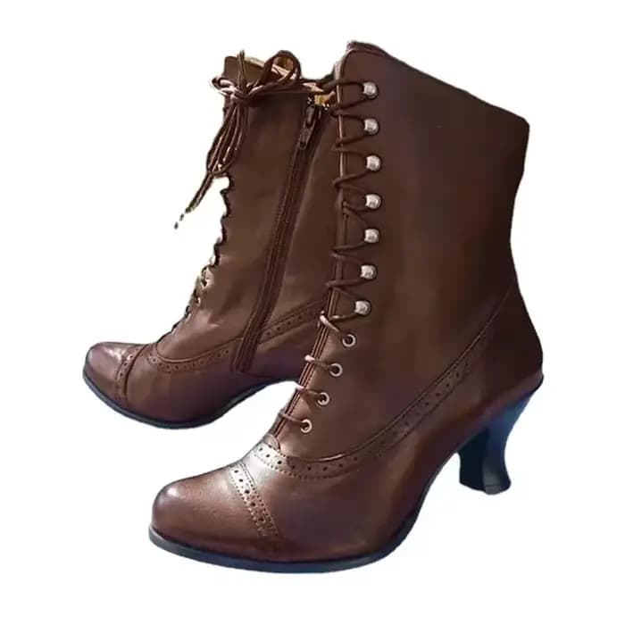 Bottes de moto victoriennes à lacets pour femmes