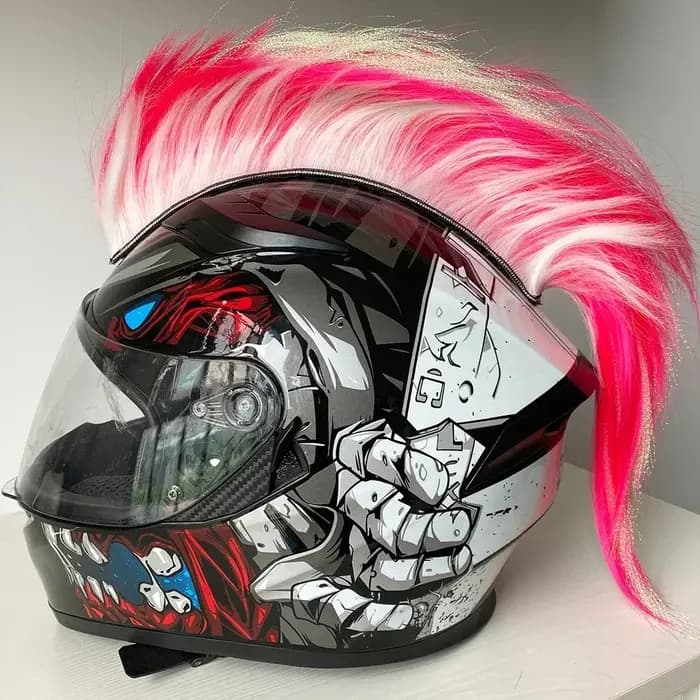 Perruque Mohawk pour casque de moto