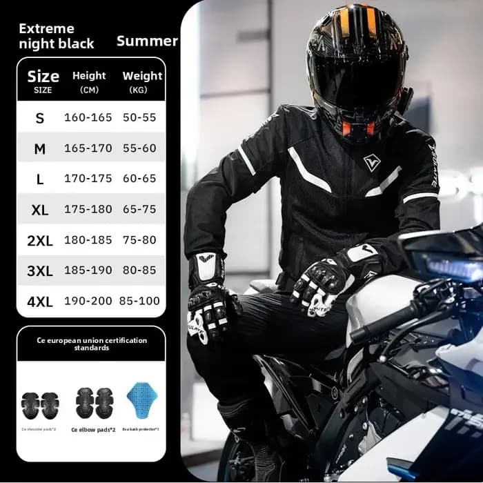 Combinaison de moto respirante à 2 couches SULAITE pour l'été