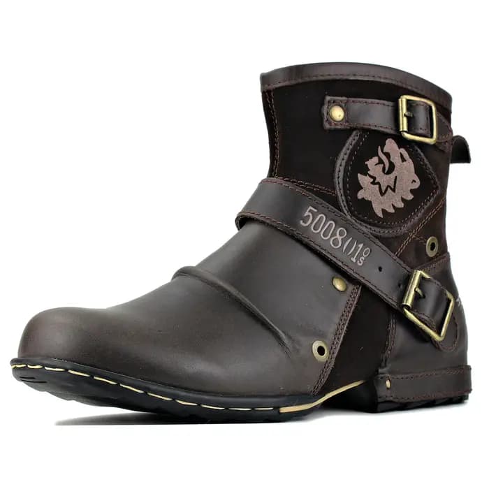 Bottes de moto pour hommes robe décontractée confort botte occidentale Zapatos