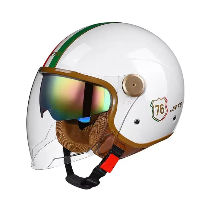 Casque Jet rétro DOT casques de Moto visage ouvert hommes femmes 3/4 demi-casque
