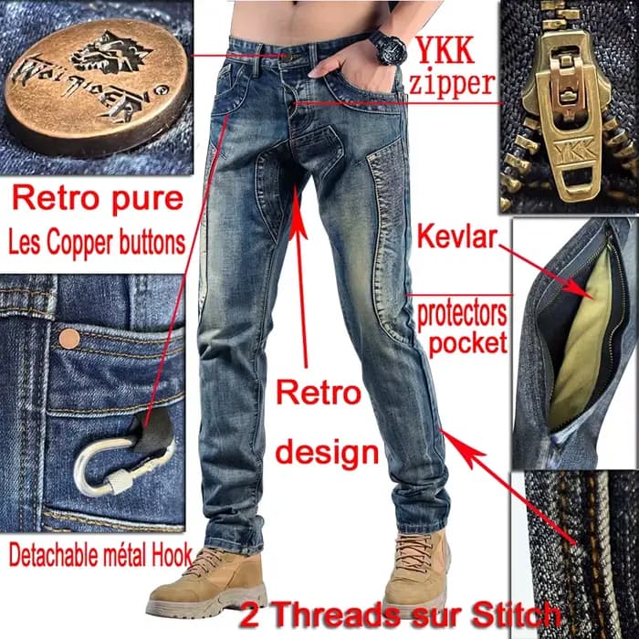 Jean de moto en Kevlar pour homme