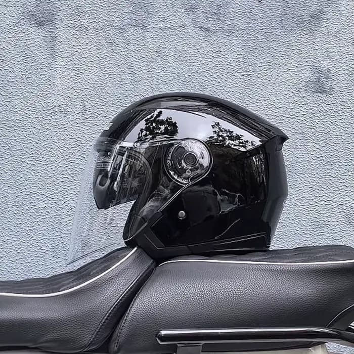 Casque de Moto rcycle pour hommes et femmes quatre saisons, demi-casque de course à Double objectif
