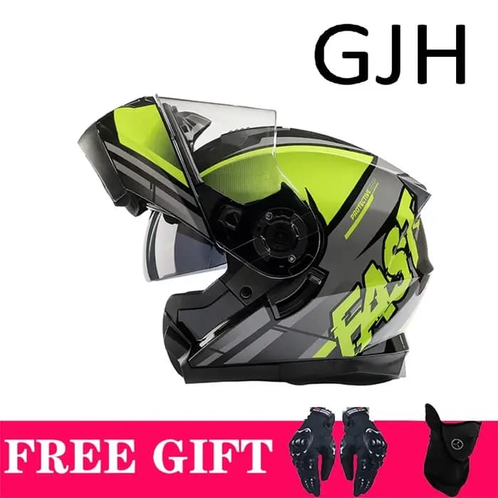 Casques de Moto modulaires de course rabattables Double lentille Cascos Para