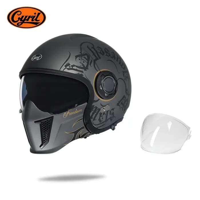 Casque 3/4 convertible intégral avec double visière
