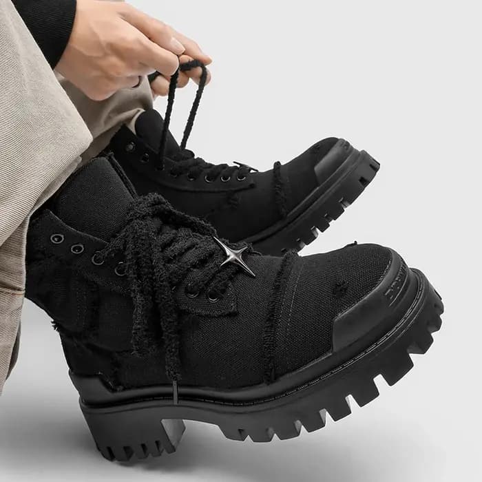 Bottes hautes à semelles épaisses pour hommes