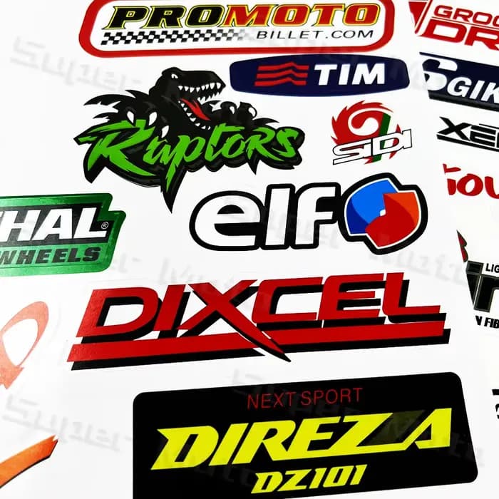 Autocollants de moto, logo de sponsor de course