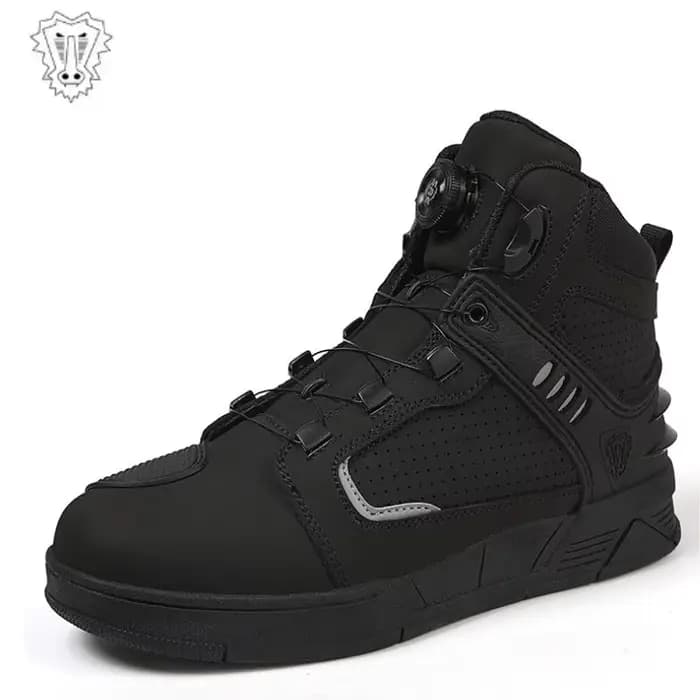 Bottes de Moto marron pour hommes, bottes de motocycliste toutes saisons, chaussures de Moto respirantes en cuir de vache, bottes de course antidérapantes