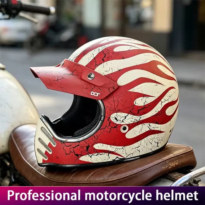 Casque de moto tout-terrain bec d'aigle vintage