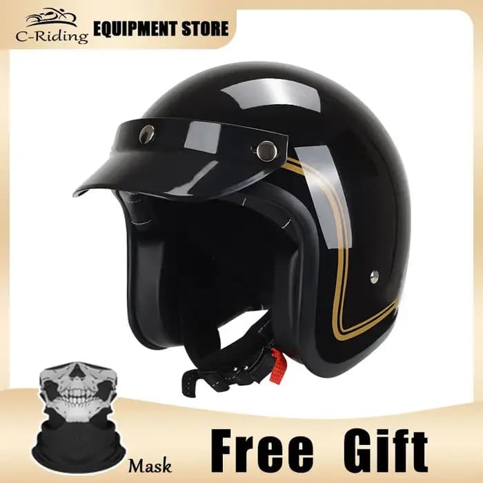 Casque de moto à visage ouvert pour homme