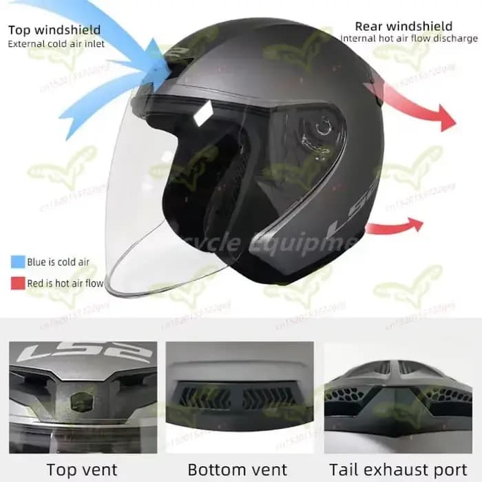 Casque de moto LS2 OF608 respirant pour l'été