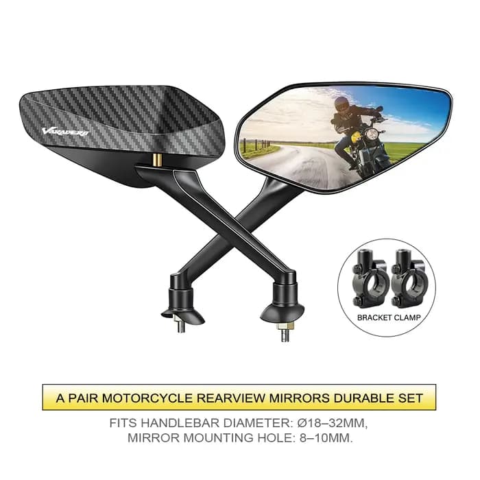 1 paire modifiée 360 ° Rétroviseurs latéraux pliables pour moto