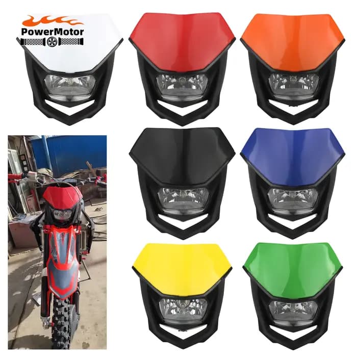 Phare de moto de Motocross pour KTM Yamaha Kawasaki Suzuki Honda KLX CRF WR YZ 250 450 carénage Dirt Bike Supermoto