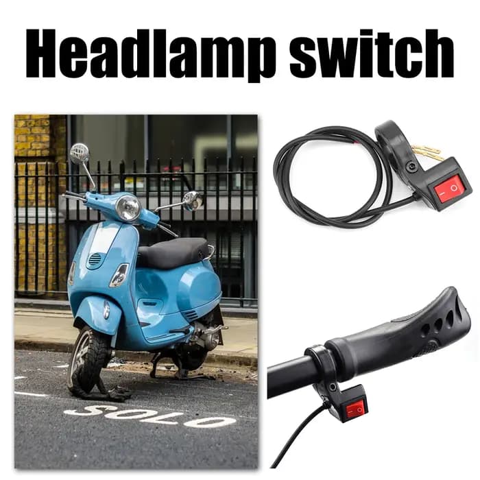 Guidon avec bouton poussoir marche/arrêt, lumières de sauna, équipement de moto, interrupteur d'éclairage pour vélo électrique, vélo électrique, VTT, RL