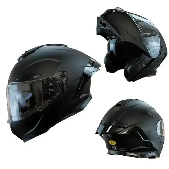 Casque de Moto rabattable intégral double lentille