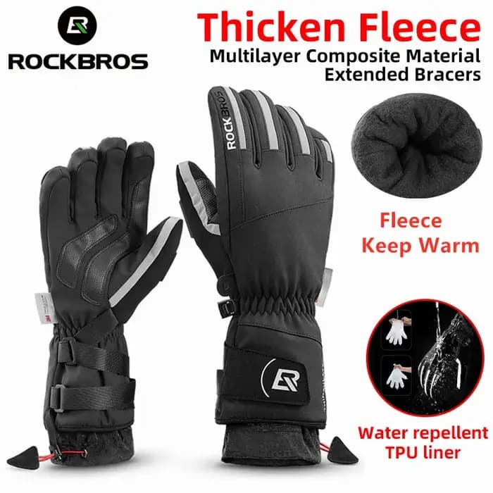 ROCKBROS – gants de Ski, de Snowboard, de moto, d'équitation, d'hiver, coupe-vent, imperméables, unisexe