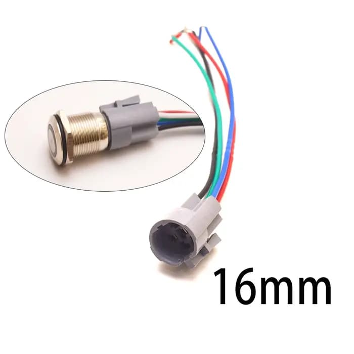 Connecteur de commutateur à bouton-poussoir momentané Led, prise d'accessoires, 8/10/12/16/19/22 Mm, câble de prise, support de fil à connexion rapide