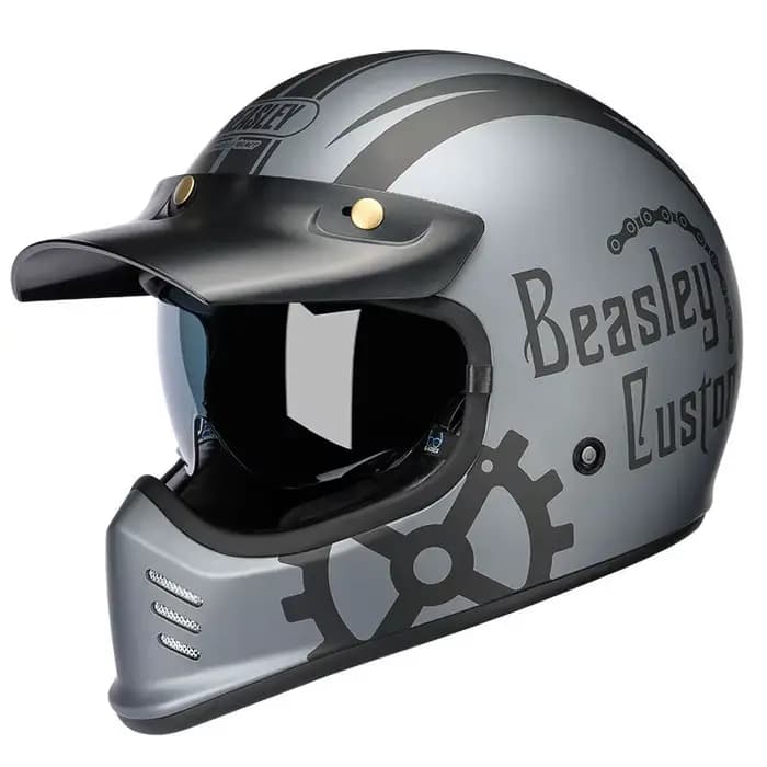 BEASLEY casque de moto électrique locomotive rétro