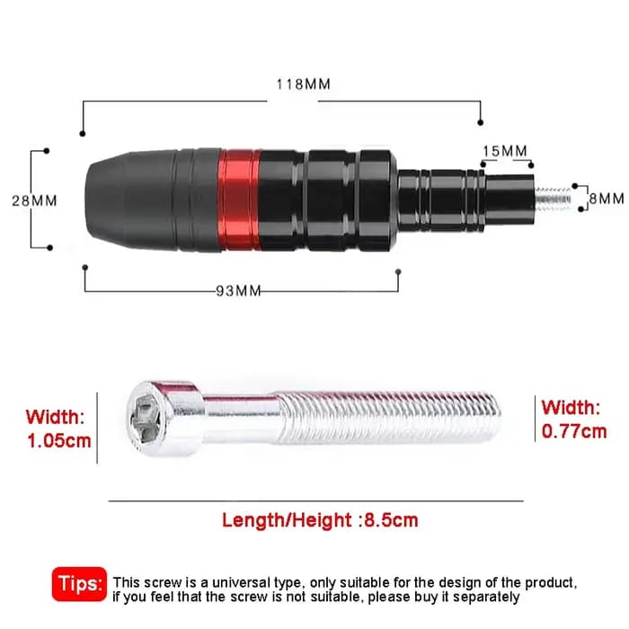 Barre de protection Anti-chute pour moto, 1 paire de 8mm, cadre coulissant en aluminium pour Scooter