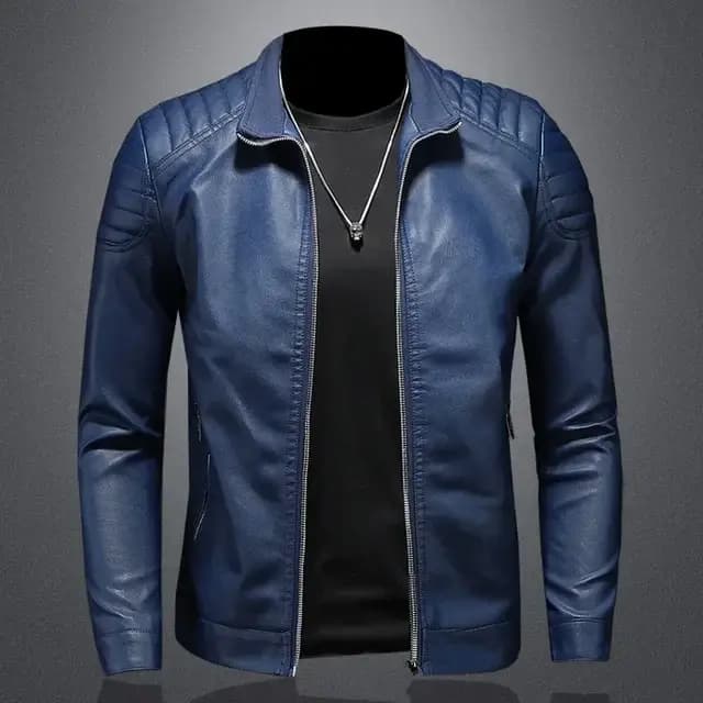 Hommes veste en cuir PU moto Streetwear Baseball extérieur Bomber manteau décontracté