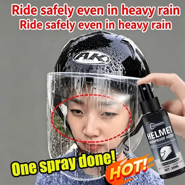 Répulsif anti-pluie pour casque de moto