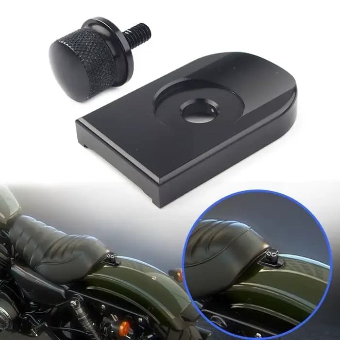 Kit de couverture de bouton de siège arrière de moto, 2,2, vis, écrou, languette, coussin d'espaceme