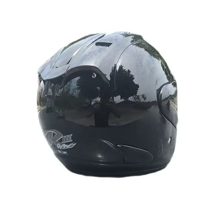 Hommes et dames demi-casque visage ouvert Casque noir brillant