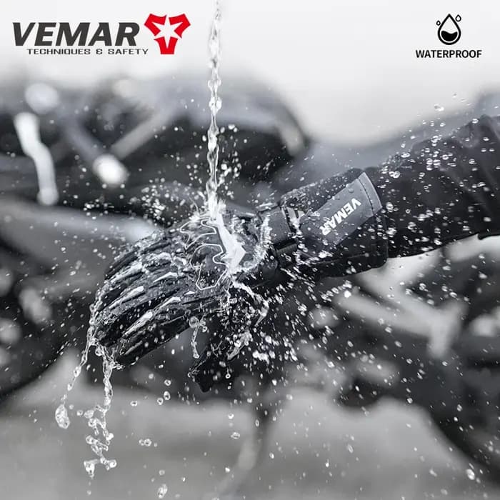 Gants de moto VEMAR imperméables, thermiques, coupe-vent, compatibles écrans tactiles, isolés, antidérapants, pour hommes