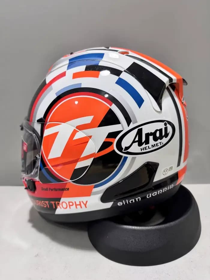 Casque de moto intégral rx7x top Orange Isle of Man TT